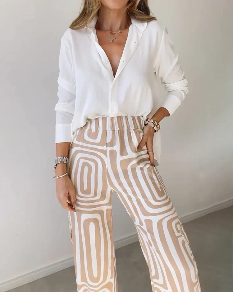 Madelon | Ensemble chic: pantalon, chemise et ceinture
